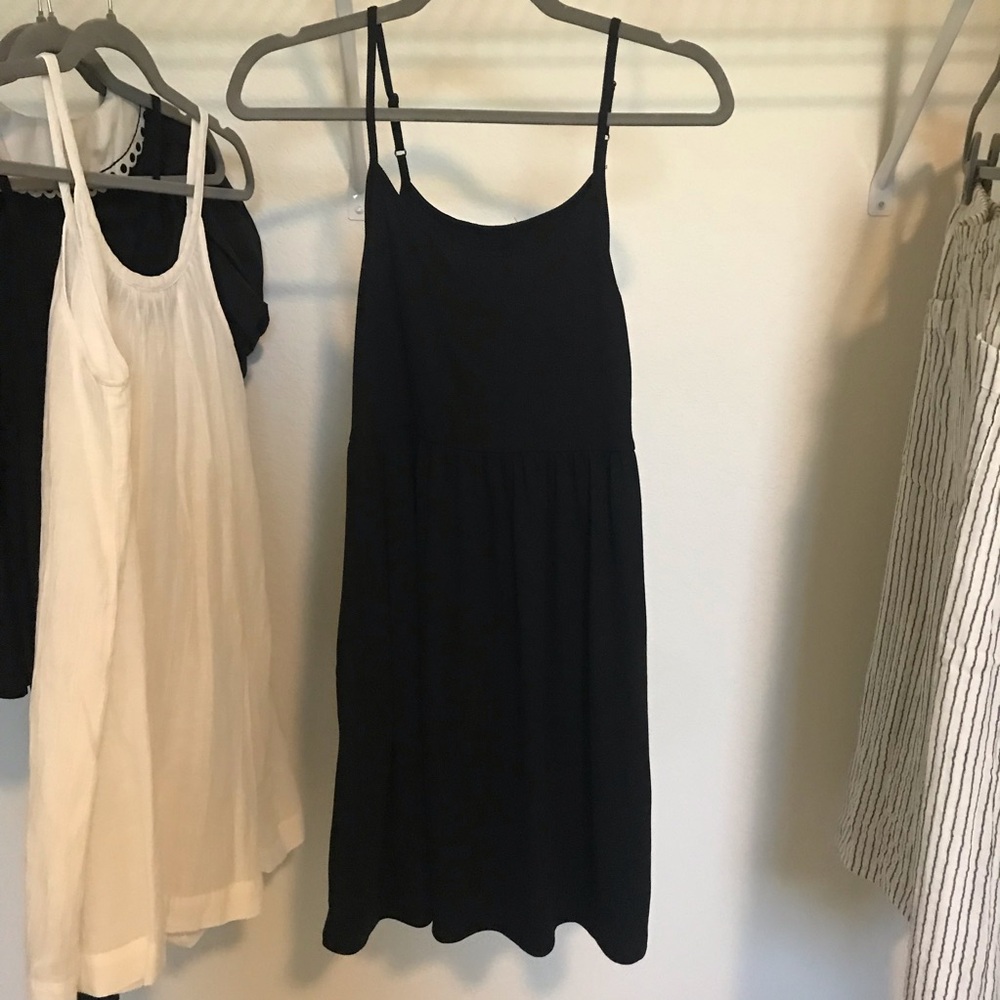 NWT wild fable Black Mini Dress thin straps pockets size small